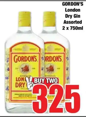 Boxer GORDON’S London Dry Gin Assorted 2 x 750ml offer