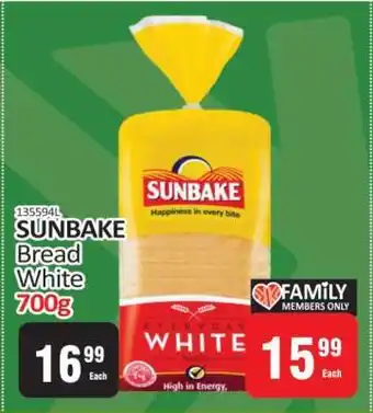 KitKat Cash and Carry SUNBAKE Bread White 700g offer