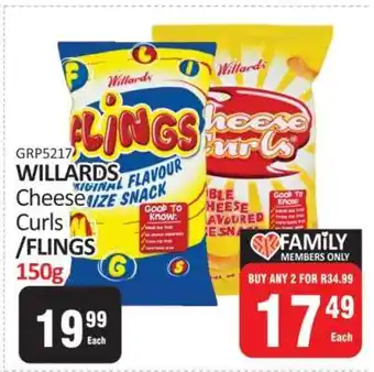 KitKat Cash and Carry WILLARDS Cheese Curls / FLINGS 150g offer