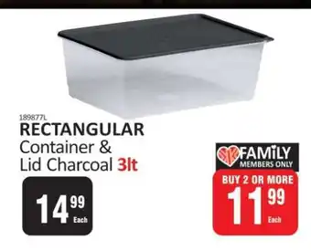 KitKat Cash and Carry RECTANGULAR Container & Lid Charcoal 3lt offer