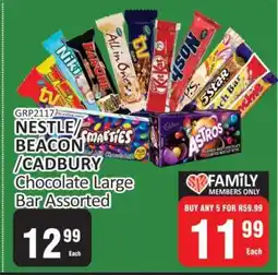 KitKat Cash and Carry NESTLE/BEACON/CADBURY Chocolate Large Bar Assorted offer