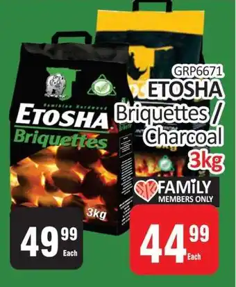 KitKat Cash and Carry ETOSHA Briquettes/Charcoal 3kg offer