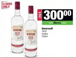 Spar Tops SMIRNOFF 1818 VODKA offer