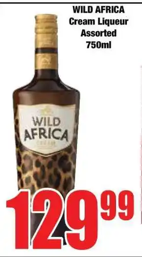 Boxer Wild Africa Cream Liqueur Assorted 750ml offer