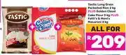 Tastic Long Grain Parboiled Rice 2Kg+Golden Cloud Cake Flour 5Kg+Fatti's & Moni's Macaroni 3Kg-All F