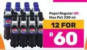 Game Pepsi Regular Or Max Pet-For 12 x 330ml offer