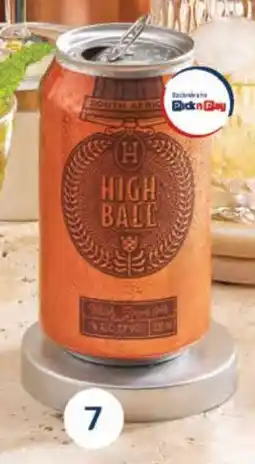 Pick n Pay High Ball Whiskey & Ginger Ale Cans offer