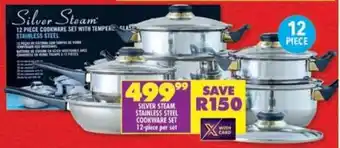 Shoprite Silver steam stainless steel cookware set offer