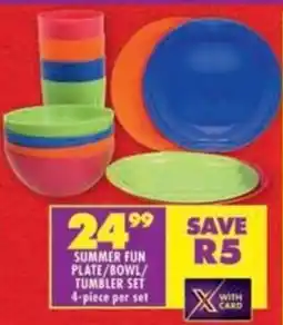Shoprite Summer fun plate/ bowl/ tumbler set offer