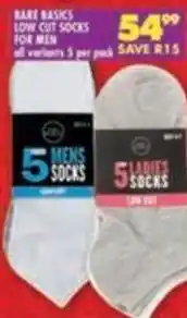 Shoprite Bare basics low cut socks for men offer