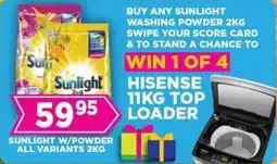 Goal Supermarket Sunlight washing powder all variants offer