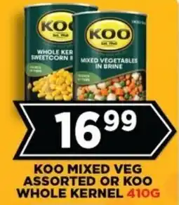 Goal Supermarket Koo mixed veg assorted or koo whole kernel offer