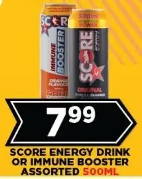 Goal Supermarket Score energy drink or immune booster assorted offer