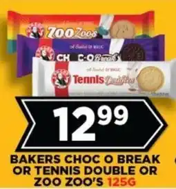 Goal Supermarket Bakers choc o break or tennis double or zoo zoo's offer
