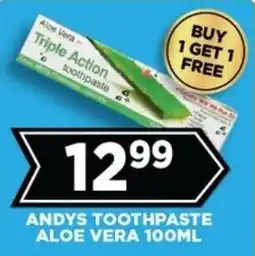 Goal Supermarket Andys toothpaste aloe vera offer