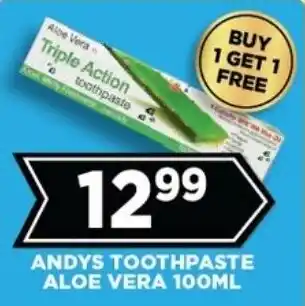 Goal Supermarket Andys toothpaste aloe vera offer
