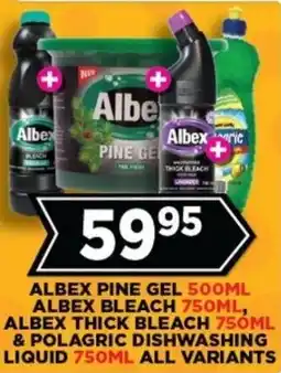 Goal Supermarket Albex pine gel, albex bleach, albex thick bleach & polagric dishwashing liquid offer