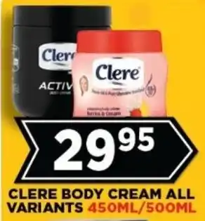 Goal Supermarket Clere body cream all variants offer