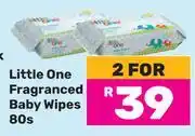 Game Little One Fragranced Baby Wipes 80's Pack-For 2 offer