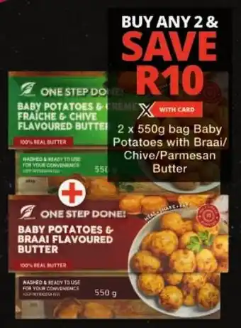 Checkers Baby Potatoes with Braai/ Chive/ Parmesan Butter offer