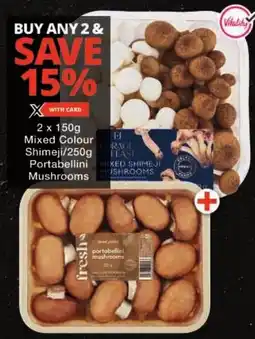 Checkers Mixed Colour Shimeji/ Portabellini Mushrooms offer