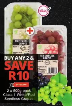 Checkers Class 1 White/ Red Seedless Grapes offer