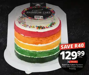 Checkers Exquisite Cakes Rainbow Cake With Cream Cheese Frosting offer