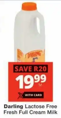 Checkers Darling Lactose Free Fresh Full Cream Milk offer