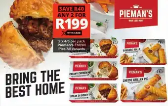 Checkers Pieman's Frozen Pies All Variants offer