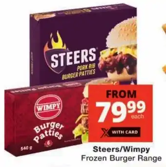 Checkers Steers/ Wimpy Frozen Burger Range offer