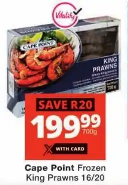 Checkers Cape Point Frozen King Prawns offer