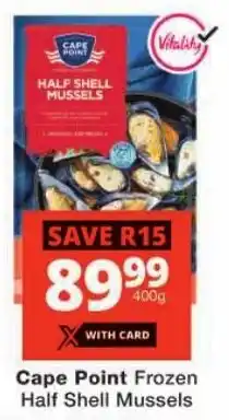 Checkers Cape Point Frozen Half Shell Mussels offer
