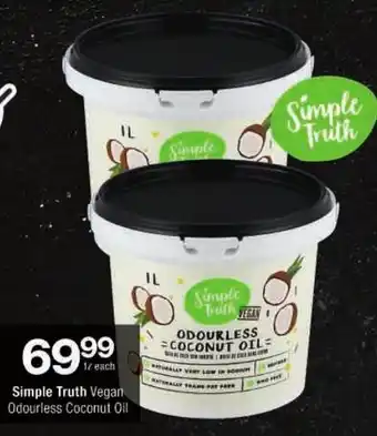 Checkers Simple Truth Vegan Odourless Coconut Oil offer