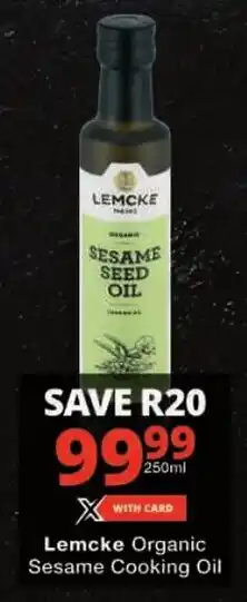 Checkers Lemcke Organic Sesame Cooking Oil offer