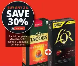 Checkers Jacobs/ L'Or Coffee Capsules All Variants offer