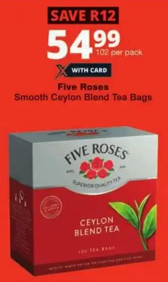 Checkers Five Roses Smooth Ceylon Blend Tea Bags offer