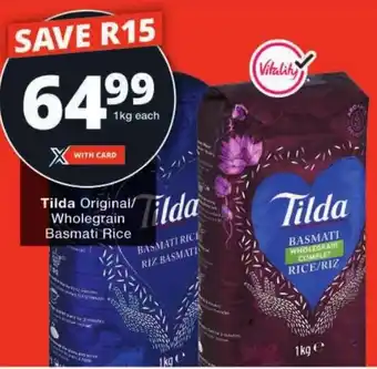Checkers Tilda Original/ Wholegrain Basmati Rice offer