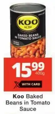 Checkers Koo Baked Beans in Tomato Sauce offer
