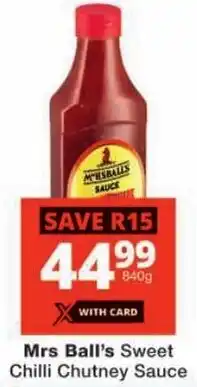 Checkers Mrs Ball's Sweet Chilli Chutney Sauce offer