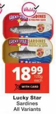 Checkers Lucky Star Sardines All Variants offer