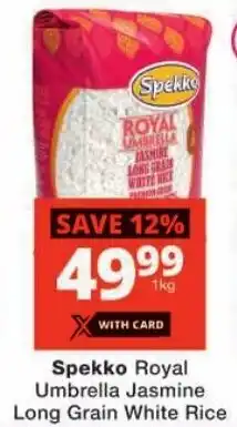 Checkers Spekko Royal Umbrella Jasmine Long Grain White Rice offer
