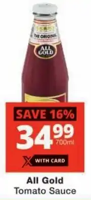 Checkers All Gold Tomato Sauce offer