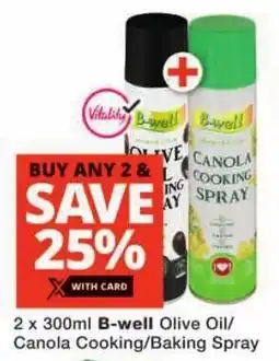 Checkers B-well Olive Oil/ Canola Cooking/ Baking Spray offer