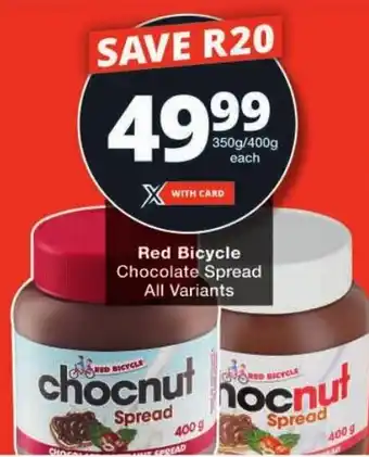Checkers Red Bicycle Chocolate Spread All Variants offer