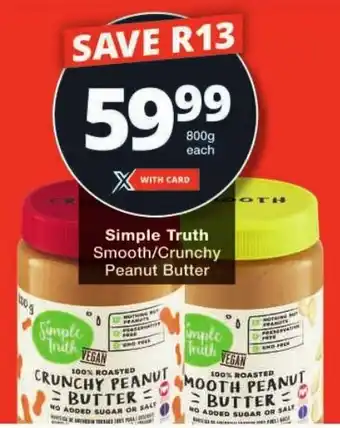 Checkers Simple Truth Smooth/ Crunchy Peanut Butter offer