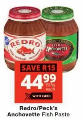 Checkers Redro/ Peck's Anchovette Fish Paste offer