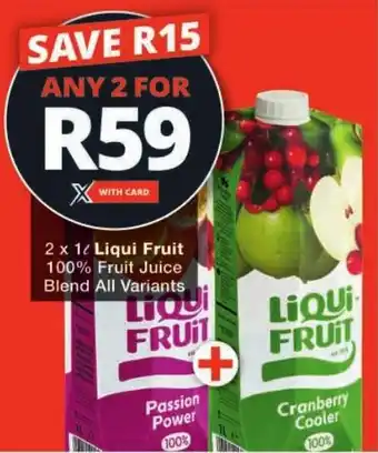 Checkers Liqui Fruit 100% Fruit Juice Blend All Variants offer