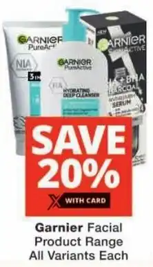 Checkers Garnier Facial Product Range All Variants offer