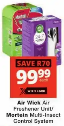 Checkers Air Wick Air Freshener Unit/ Mortein Multi-Insect Control System offer