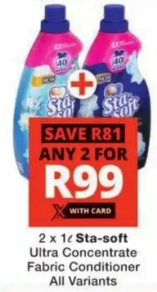 Checkers Sta-soft Ultra Concentrate Fabric Conditioner All Variants offer